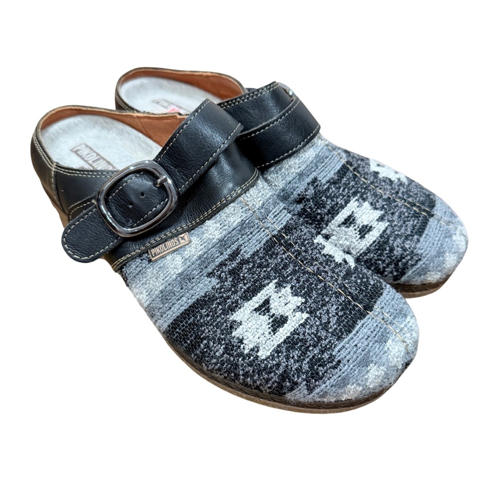 Pikolinos Granada Leather‎ Textile Clogs  Woven Mules Women 38 US 7.5-8 Comfort